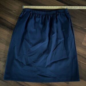 Vintage Classic Collection Skirt Womens 20 Navy Blue Made in USA Midi Polyester